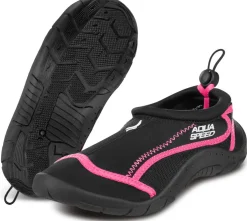 Buty do wody Aqua Speed ze ściągaczem 28D - czarno-różowe