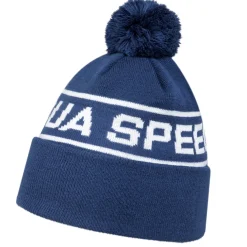 Czapka zimowa z pomponem Aqua Speed 10 - granatowa - białe logo
