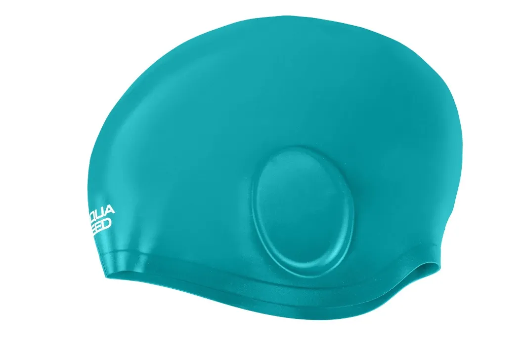 Duży czepek pływacki na uszy i długie włosy Aqua Speed Ear Cap Volume 11 - zielony