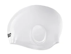 Duży czepek pływacki na uszy i długie włosy Aqua Speed Ear Cap Volume 05 - perłowo-biały