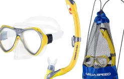 Dziecięcy zestaw do nurkowania Aqua Speed AURA + EVO + WOREK 18 - żółty
