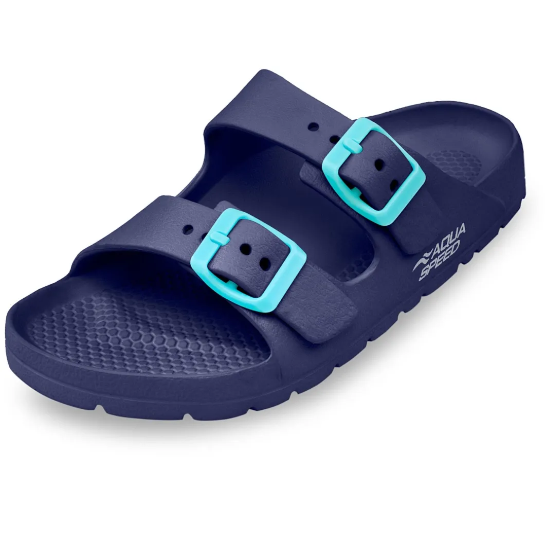 Klapki basenowe dla dzieci Aqua Speed Laredo 10 - granatowe
