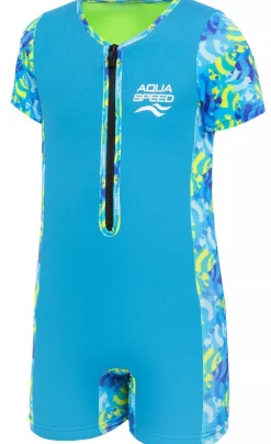 Kombinezon pływacki na basen dla dzieci Neosplash Aqua Speed 02 - niebieski