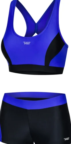 Kostium kąpielowy dwuczęściowy pływacki Aqua Speed Fiona 14 - granatowy