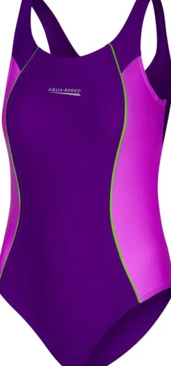 Kostium kąpielowy jednoczęściowy pływacki Aqua Speed Luna roz. 134 - 158 cm 48 - fioletowy