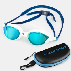 Lustrzane okulary pływackie Aqua Speed Vortex Mirror + Etui 51 - białe