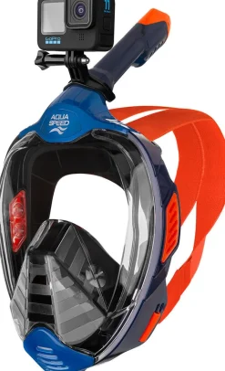 Maska do nurkowania snorkelingu pełnotwarzowa Aqua Speed Veifa ZX 10 - granatowa