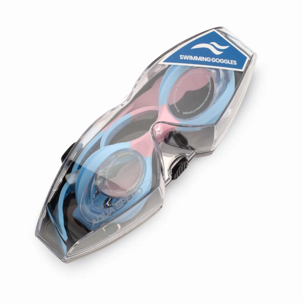 Okulary pływackie dla dzieci Aqua Speed Tiki kol.63- niebiesko-różowe- bezbarwne szkła