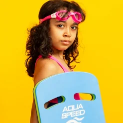 Okulary pływackie dziecięce Aqua Speed Pacific Jr Bendyzz 03 - różowe - bezbarwne szkła