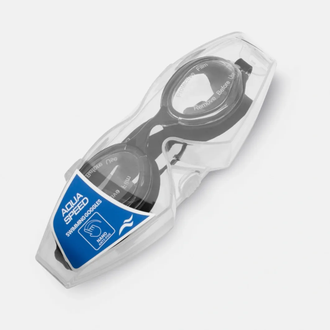 Okulary pływackie uniwersalne Aqua Speed Eos Nano Anti-Fog kol.07 - czarne - bezbarwne szła