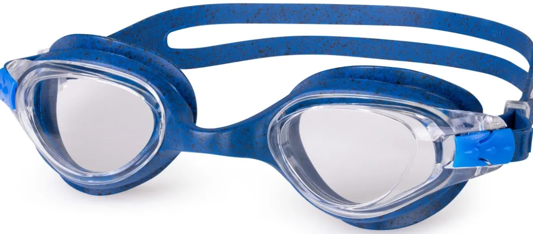 Okulary pływackie z materiałów z recyklingu Aqua Speed Vega Reco 10 - granatowe - bezbarwne szkła
