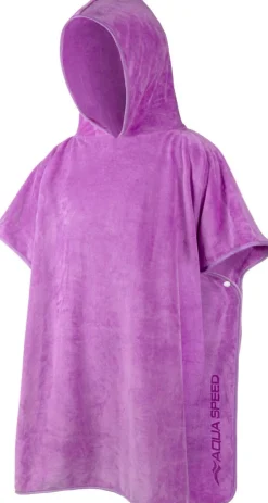 Poncho - ręcznik z mikrofibry dla dzieci Aqua Speed 80 x 140 cm 09 - fioletowe