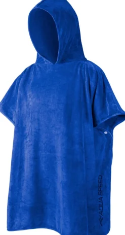 Poncho - ręcznik z mikrofibry dla dzieci Aqua Speed 80 x 140 cm 01 - niebieskie