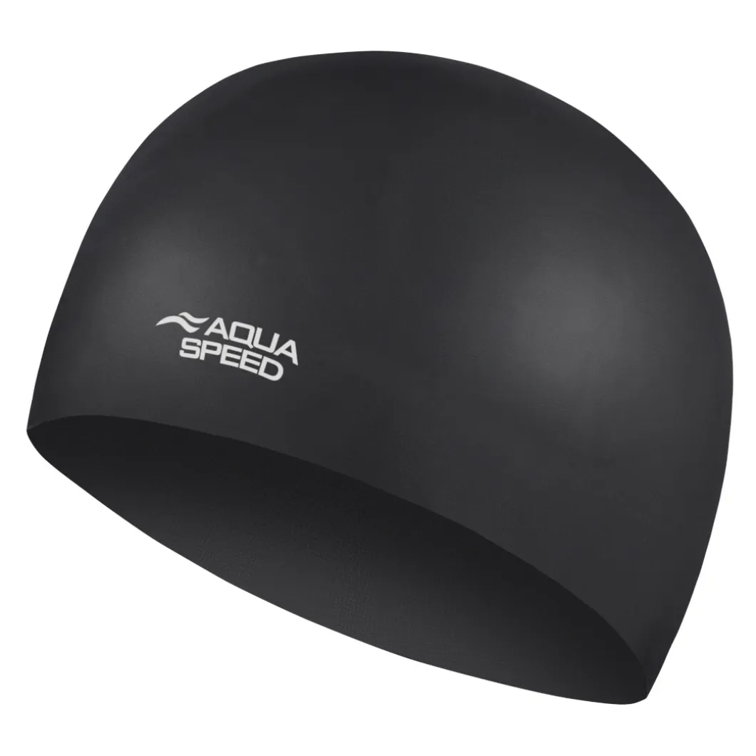 Startowy czepek pływacki z silikonu Aqua Speed 3D Cap 07 - czarny