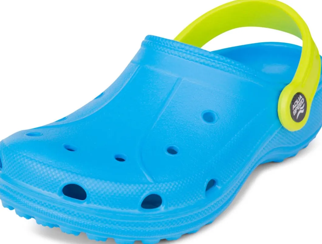 Zabudowane klapki basenowe chodaki dla dzieci Aqua Speed Lima 02 - niebieskie