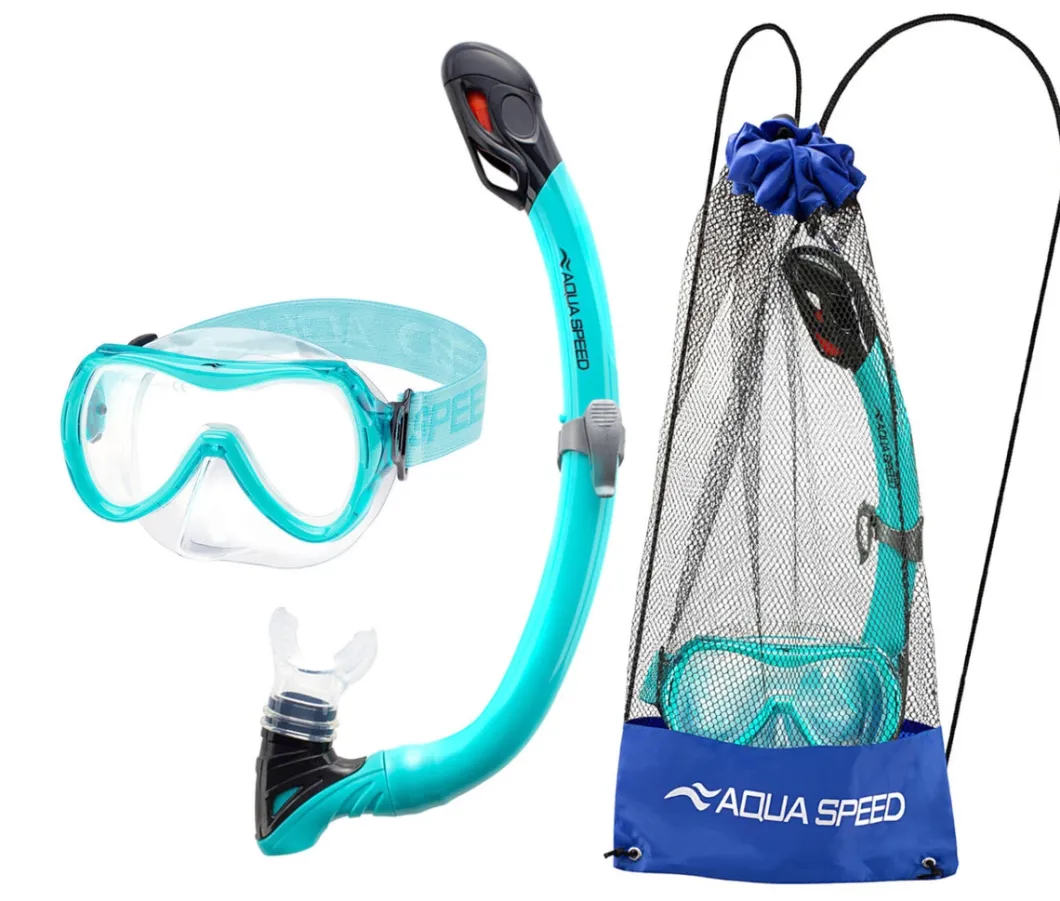 Zestaw do snorkelingu dla dzieci Aqua Speed Alize + Samos + worek 04 - turkusowy