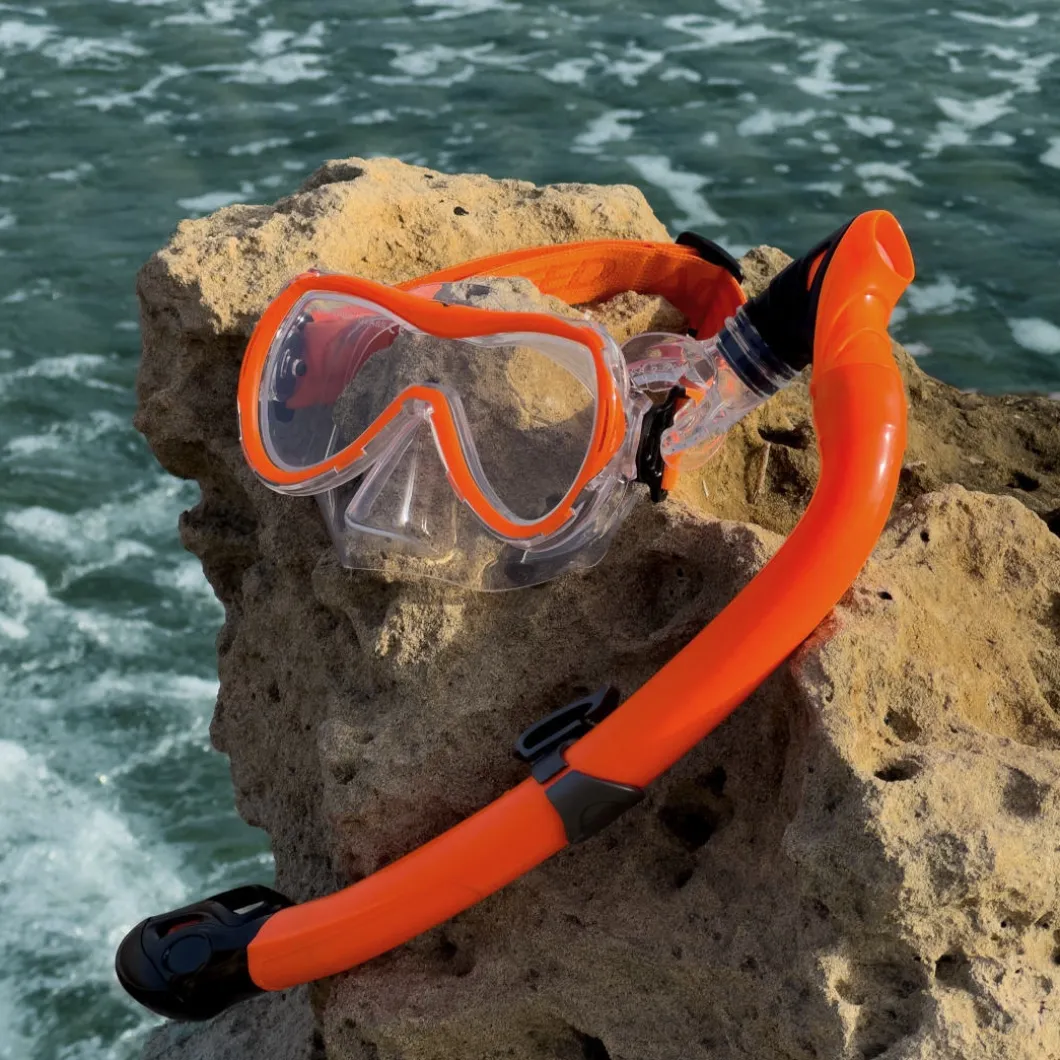 Zestaw do snorkelingu dla dzieci Aqua Speed Alize FS + Samos + worek 75 - pomarańczowy